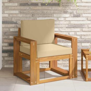 ARDEBO.de - Outdoor-Sofa Massives Akazienholz und Polyester Natur