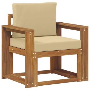 Outdoor-Sofa Massives Akazienholz und Polyester Natur
