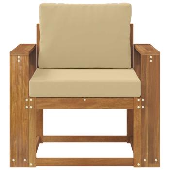 Outdoor-Sofa Massives Akazienholz und Polyester Natur