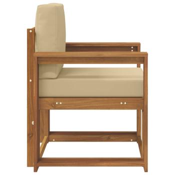 Outdoor-Sofa Massives Akazienholz und Polyester Natur