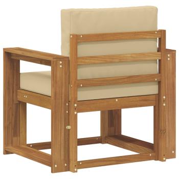Outdoor-Sofa Massives Akazienholz und Polyester Natur