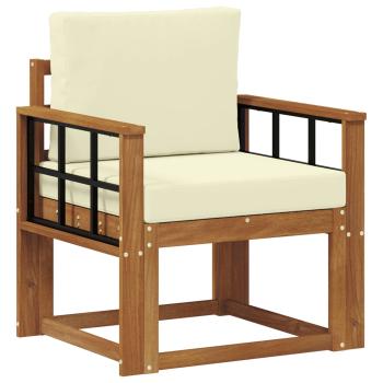 Outdoor-Sofa Massives Akazienholz und Polyester Natur
