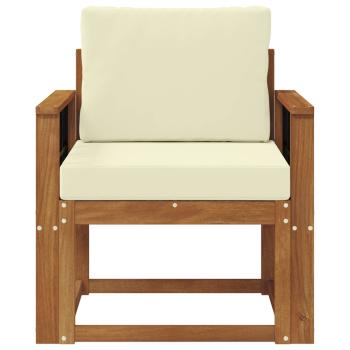 Outdoor-Sofa Massives Akazienholz und Polyester Natur