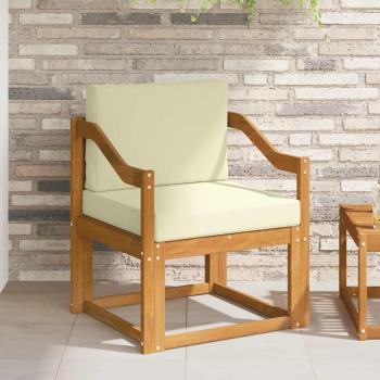 ARDEBO.de - Outdoor-Sofa Massives Akazienholz und Polyester Natur
