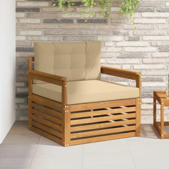 ARDEBO.de - Outdoor-Sofagarnitur Natur und Beige Massivholz Akazie