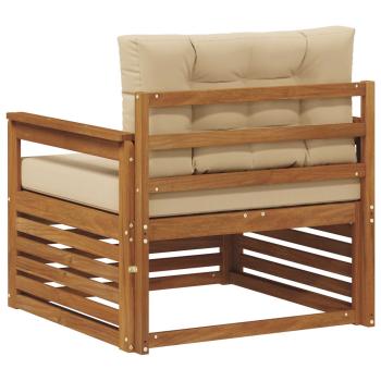 Outdoor-Sofagarnitur Natur und Beige Massivholz Akazie