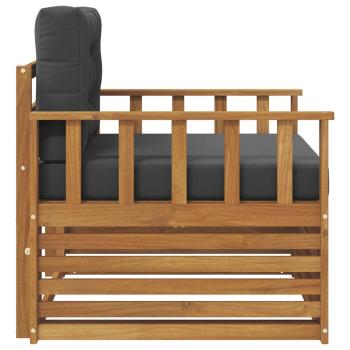 Outdoor-Sofa Massives Akazienholz und Polyester