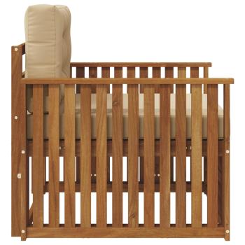 Outdoor-Sofa Massives Akazienholz und Polyester Natur und Beige