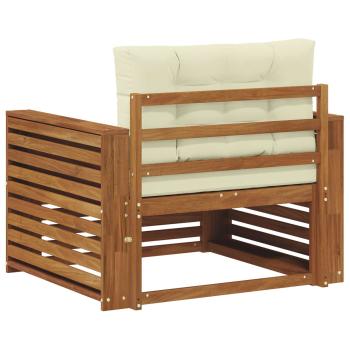 Outdoor-Sofagarnitur Natur und Creme Massivholz Akazie
