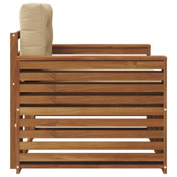 Outdoor-Sofa Massives Akazienholz und Polyester Natur und Beige