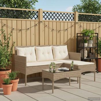 Gartensofa-set 2 stk. Poly-Rattan