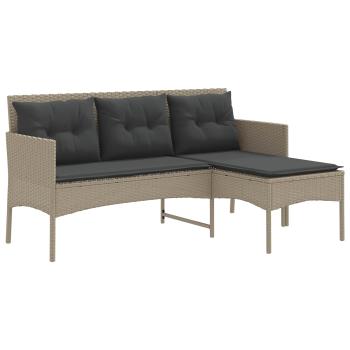 Gartensofa-set 2 stk. Poly-Rattan