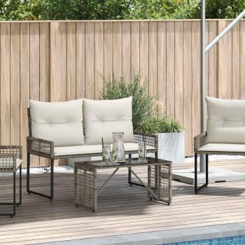 ARDEBO.de - Tisch für Outdoor Grau und Schwarz 80 x 40 x 40 cm