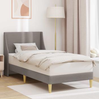 ARDEBO.de - Bettrahmen Uni mit Kopfteil Taupe 90 x 190 cm Stoff