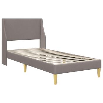 Bettrahmen Uni mit Kopfteil Taupe 90 x 190 cm Stoff