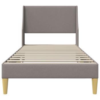 Bettrahmen Uni mit Kopfteil Taupe 90 x 190 cm Stoff
