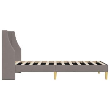 Bettrahmen Uni mit Kopfteil Taupe 90 x 190 cm Stoff