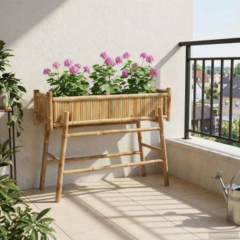 ARDEBO.de - Gartenpflanzer mit Halter Natur 100 x 38 x 74 cm Bambus