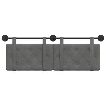 Hängendes Kopfteil Dunkelgrau Samt