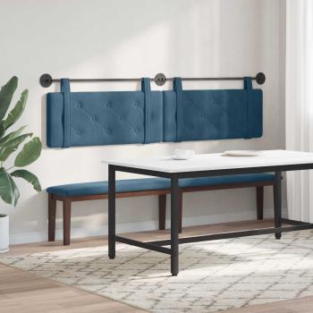 Hängendes Kopfteil Blau Samt