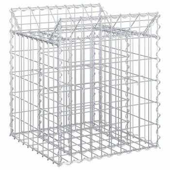 Gabionen-Hochbeet 50 x 50 x 60 cm Verzinkter Stahl Silber