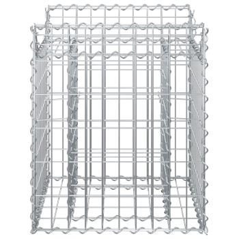 Gabionen-Hochbeet 50 x 50 x 60 cm Verzinkter Stahl Silber