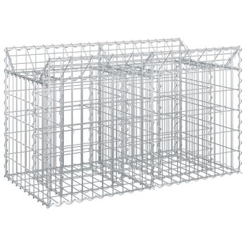 Gabionen-Hochbeet 100 x 50 x 60 cm Verzinkter Stahl Silber