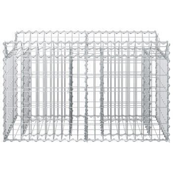 Gabionen-Hochbeet 100 x 50 x 60 cm Verzinkter Stahl Silber