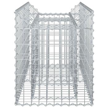 Gabionen-Hochbeet 100 x 50 x 60 cm Verzinkter Stahl Silber