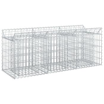 Gabionen-Hochbeet 150 x 50 x 60 cm Verzinkter Stahl Silber