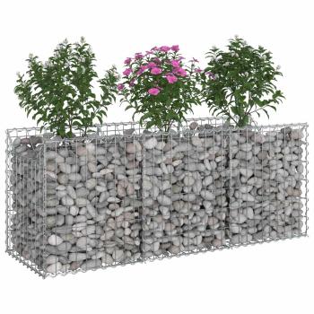 Gabionen-Hochbeet 150 x 50 x 60 cm Verzinkter Stahl Silber