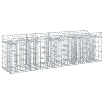 Gabionen-Hochbeet 200 x 50 x 60 cm Verzinkter Stahl Silber