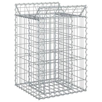 Gabionen-Hochbeet 50 x 50 x 80 cm Verzinkter Stahl Silber