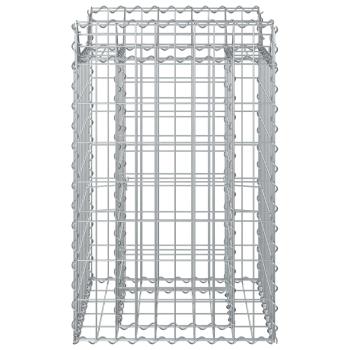 Gabionen-Hochbeet 50 x 50 x 80 cm Verzinkter Stahl Silber
