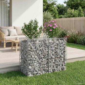 ARDEBO.de - Gabionen-Hochbeet 100 x 50 x 80 cm Verzinkter Stahl Silber