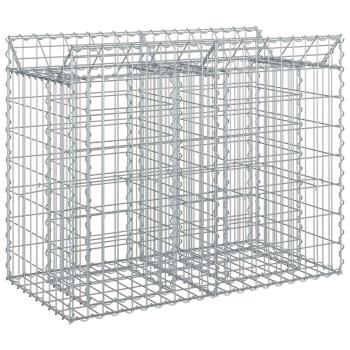 Gabionen-Hochbeet 100 x 50 x 80 cm Verzinkter Stahl Silber