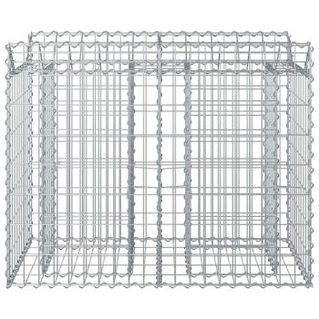 Gabionen-Hochbeet 100 x 50 x 80 cm Verzinkter Stahl Silber