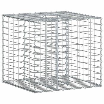 Gabionen-Hochbeet 60 x 60 x 55 cm Verzinkter Stahl Silber