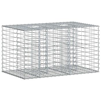 Gabionen-Hochbeet 100 x 60 x 55 cm Verzinkter Stahl Silber