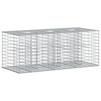 Gabionen-Hochbeet 140 x 60 x 55 cm Verzinkter Stahl Silber