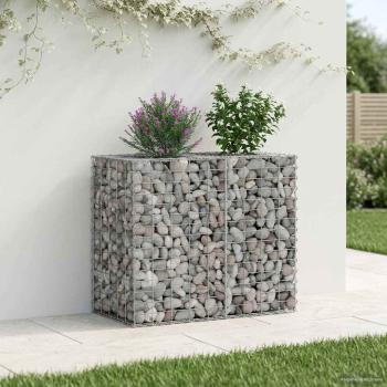ARDEBO.de - Gabionen-Hochbeet 90 x 50 x 80 cm Verzinkter Stahl Silber