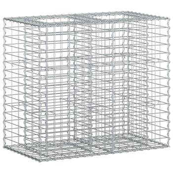 Gabionen-Hochbeet 90 x 50 x 80 cm Verzinkter Stahl Silber