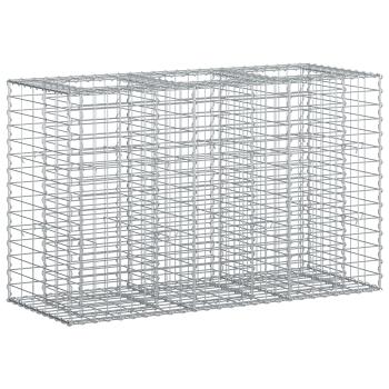 Gabionen-Hochbeet 130 x 50 x 80 cm Verzinkter Stahl Silber