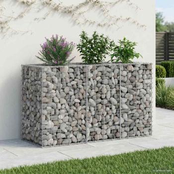 Gabionen-Hochbeet 130 x 50 x 80 cm Verzinkter Stahl Silber