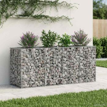 ARDEBO.de - Gabionen-Hochbeet 170 x 50 x 80 cm Verzinkter Stahl Silber