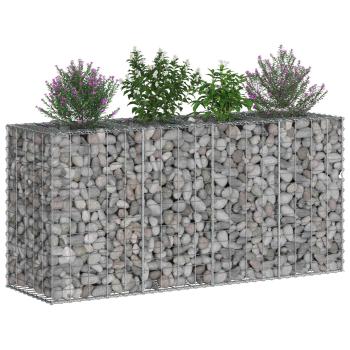 Gabionen-Hochbeet 170 x 50 x 80 cm Verzinkter Stahl Silber