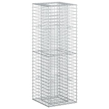 Gabionen-Hochbeet 50 x 50 x 150 cm Verzinkter Stahl Silber