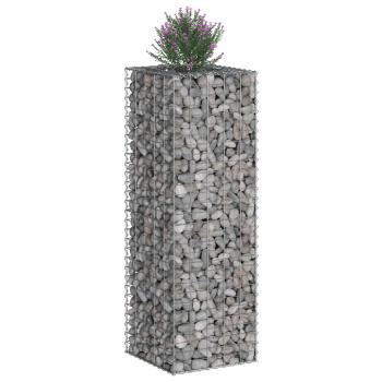 Gabionen-Hochbeet 50 x 50 x 150 cm Verzinkter Stahl Silber