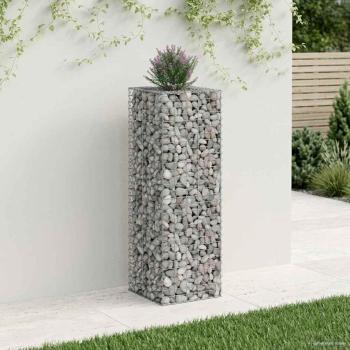 Gabionen-Hochbeet 50 x 50 x 150 cm Verzinkter Stahl Silber