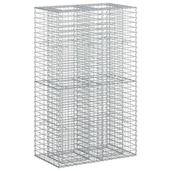 Gabionen-Hochbeet 90 x 50 x 150 cm Verzinkter Stahl Silber